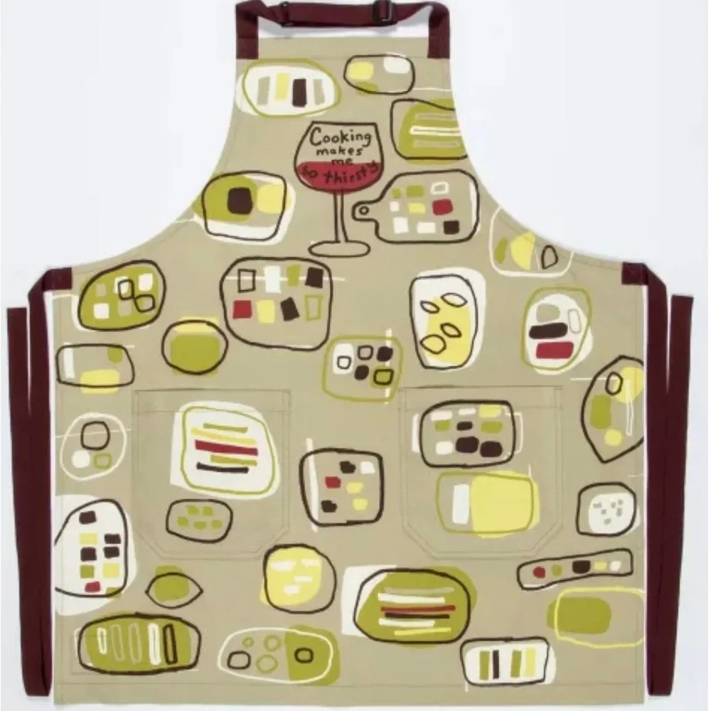NWT Blue Q apron. “Cooking makes me so thirsty” featuring wine glasses.